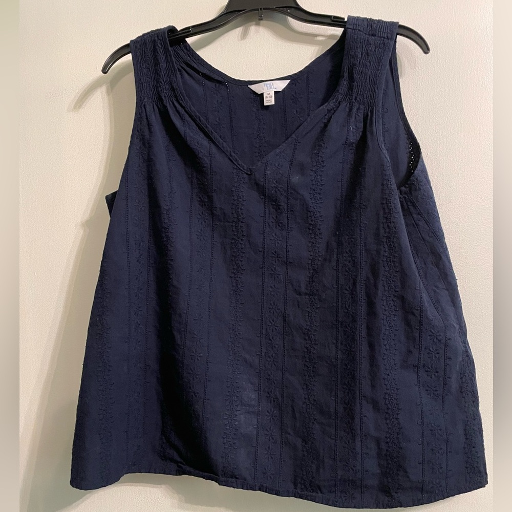 Dark blue flower blouse